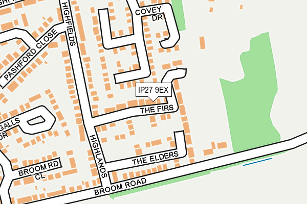 IP27 9EX map - OS OpenMap – Local (Ordnance Survey)