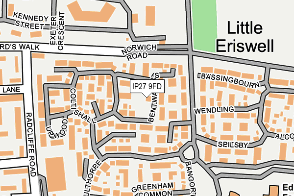 IP27 9FD map - OS OpenMap – Local (Ordnance Survey)