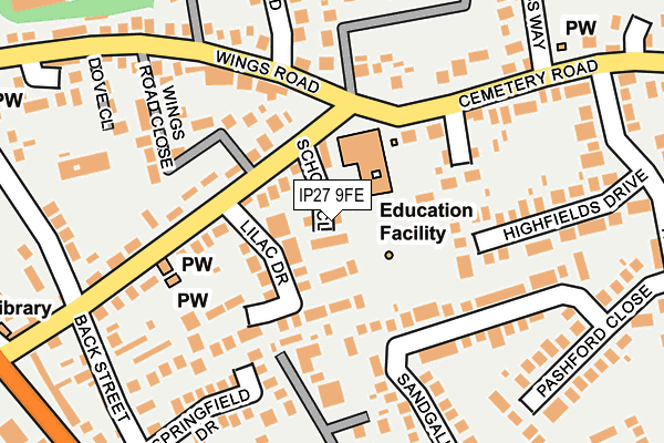 IP27 9FE map - OS OpenMap – Local (Ordnance Survey)