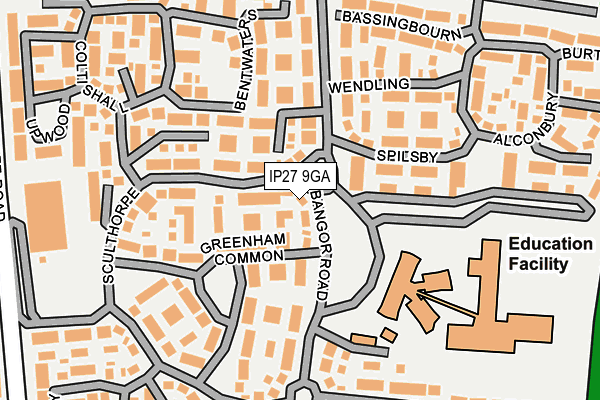IP27 9GA map - OS OpenMap – Local (Ordnance Survey)
