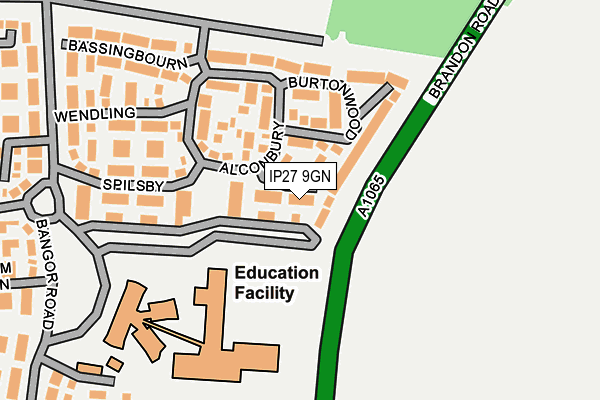 IP27 9GN map - OS OpenMap – Local (Ordnance Survey)