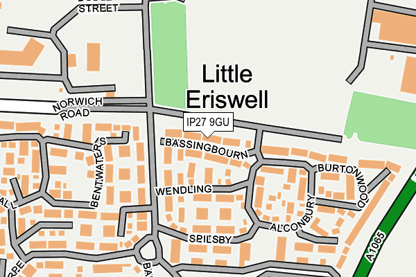 IP27 9GU map - OS OpenMap – Local (Ordnance Survey)