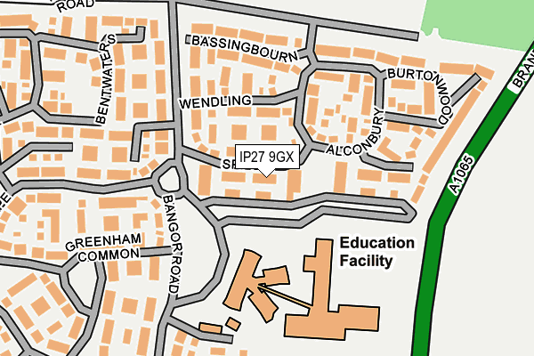 IP27 9GX map - OS OpenMap – Local (Ordnance Survey)