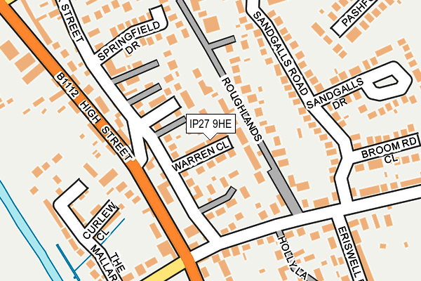IP27 9HE map - OS OpenMap – Local (Ordnance Survey)