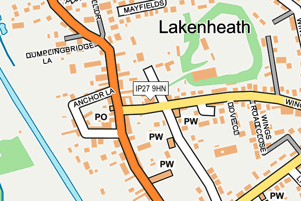 IP27 9HN map - OS OpenMap – Local (Ordnance Survey)