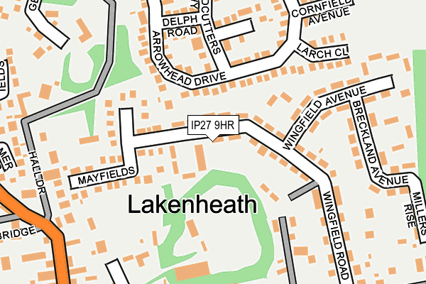 IP27 9HR map - OS OpenMap – Local (Ordnance Survey)