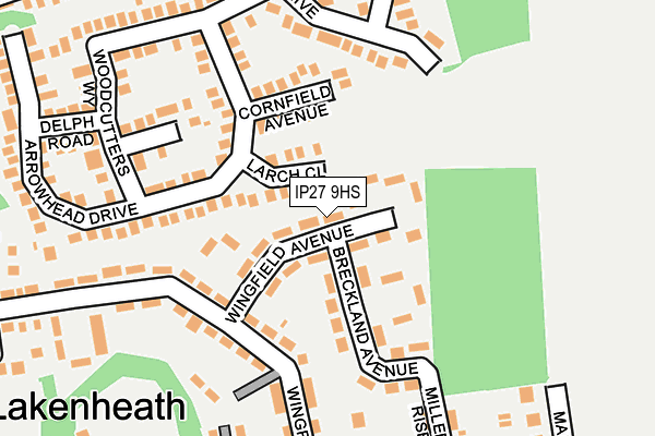 IP27 9HS map - OS OpenMap – Local (Ordnance Survey)