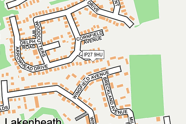 IP27 9HU map - OS OpenMap – Local (Ordnance Survey)