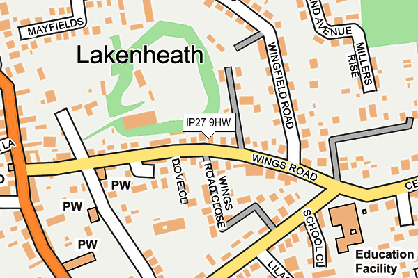 IP27 9HW map - OS OpenMap – Local (Ordnance Survey)