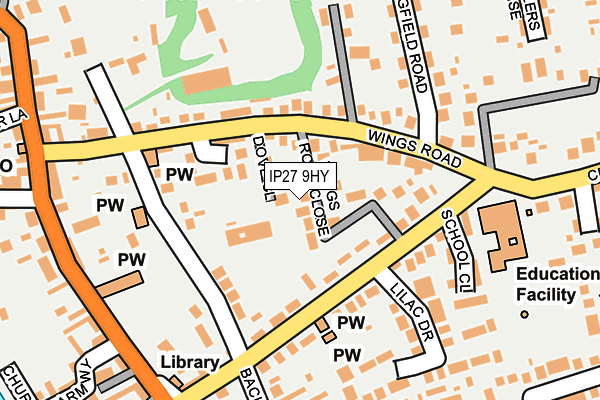 IP27 9HY map - OS OpenMap – Local (Ordnance Survey)