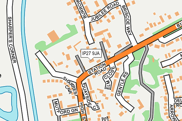 IP27 9JA map - OS OpenMap – Local (Ordnance Survey)