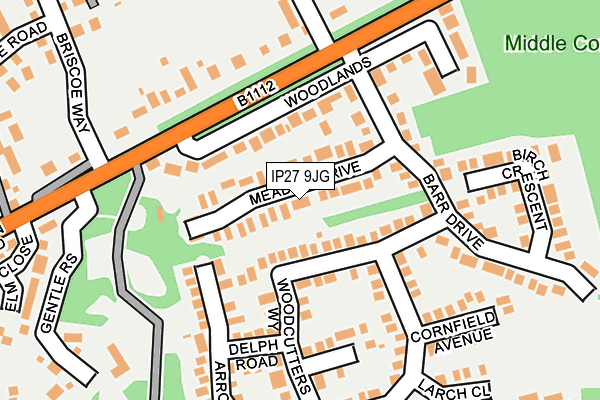 IP27 9JG map - OS OpenMap – Local (Ordnance Survey)