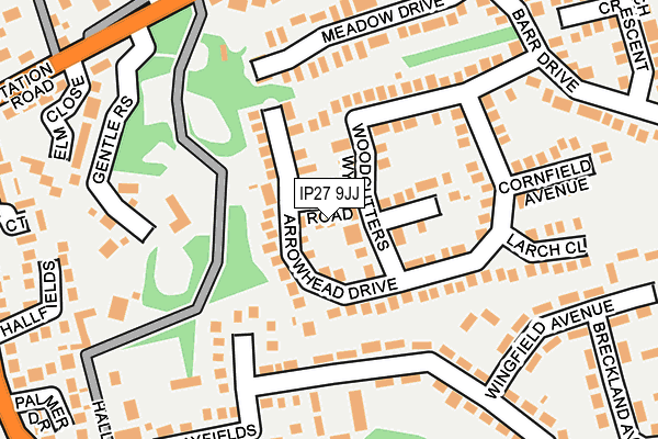 IP27 9JJ map - OS OpenMap – Local (Ordnance Survey)