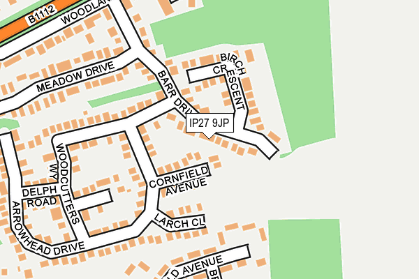 IP27 9JP map - OS OpenMap – Local (Ordnance Survey)