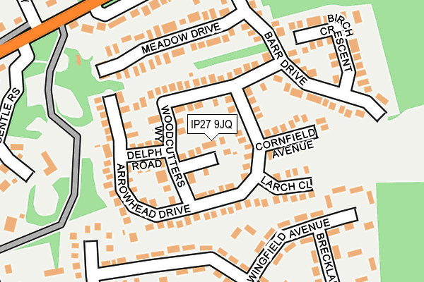 IP27 9JQ map - OS OpenMap – Local (Ordnance Survey)