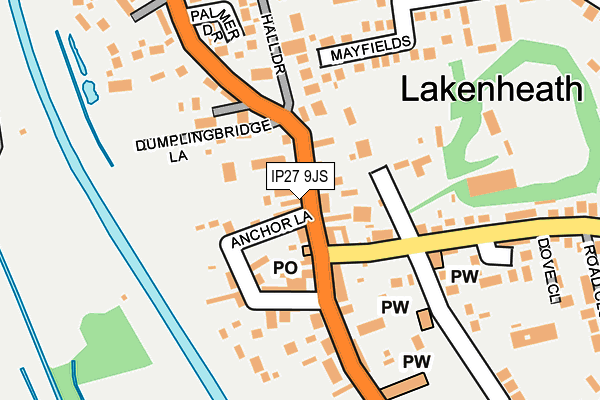 IP27 9JS map - OS OpenMap – Local (Ordnance Survey)