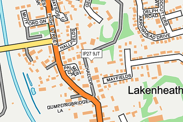 IP27 9JT map - OS OpenMap – Local (Ordnance Survey)