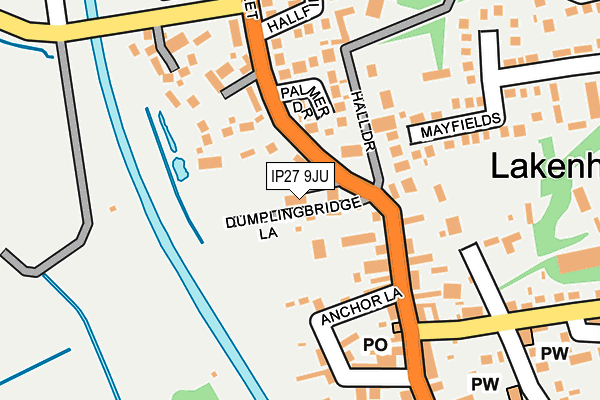 IP27 9JU map - OS OpenMap – Local (Ordnance Survey)