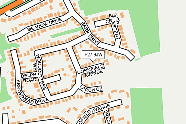 IP27 9JW map - OS OpenMap – Local (Ordnance Survey)