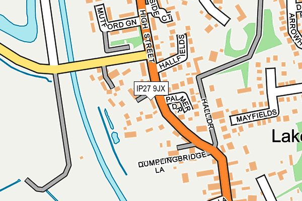 IP27 9JX map - OS OpenMap – Local (Ordnance Survey)