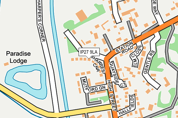 IP27 9LA map - OS OpenMap – Local (Ordnance Survey)