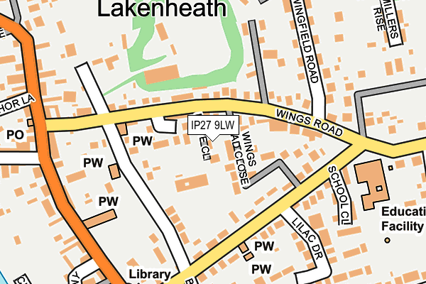 IP27 9LW map - OS OpenMap – Local (Ordnance Survey)