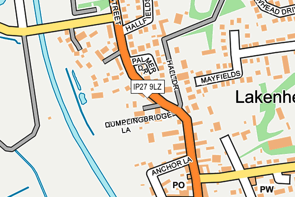 IP27 9LZ map - OS OpenMap – Local (Ordnance Survey)