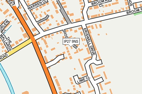 IP27 9NS map - OS OpenMap – Local (Ordnance Survey)