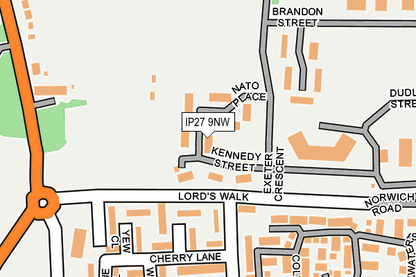 IP27 9NW map - OS OpenMap – Local (Ordnance Survey)