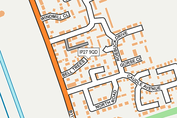 IP27 9QD map - OS OpenMap – Local (Ordnance Survey)
