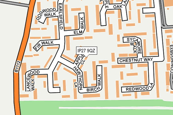 IP27 9QZ map - OS OpenMap – Local (Ordnance Survey)