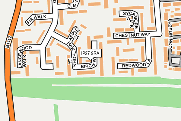 IP27 9RA map - OS OpenMap – Local (Ordnance Survey)