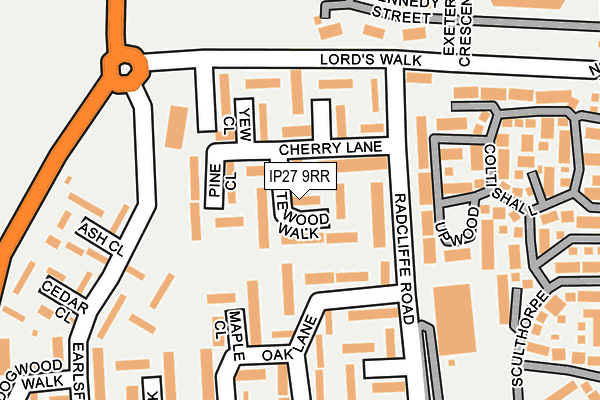 IP27 9RR map - OS OpenMap – Local (Ordnance Survey)