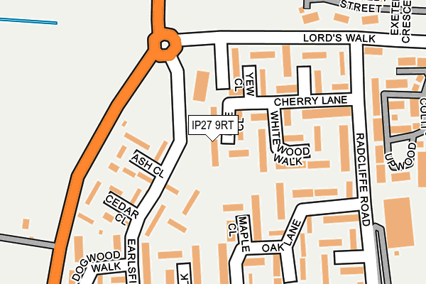 IP27 9RT map - OS OpenMap – Local (Ordnance Survey)