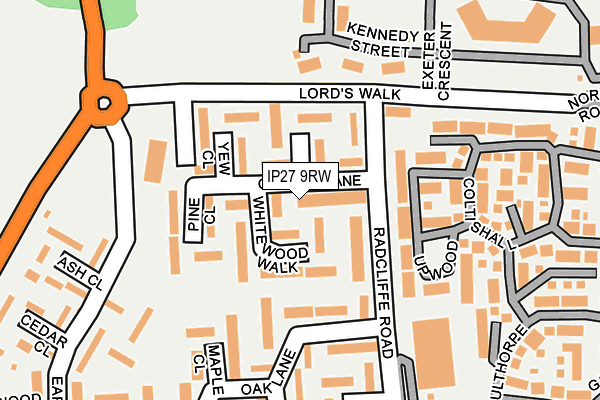 IP27 9RW map - OS OpenMap – Local (Ordnance Survey)
