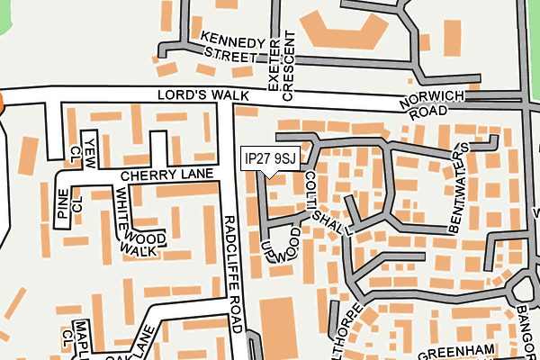 IP27 9SJ map - OS OpenMap – Local (Ordnance Survey)