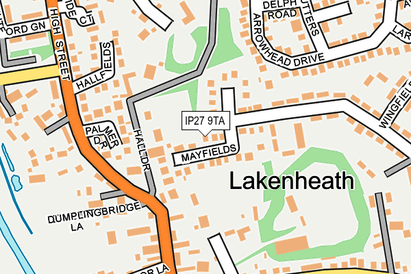 IP27 9TA map - OS OpenMap – Local (Ordnance Survey)