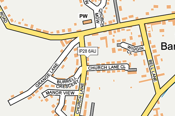 IP28 6AU map - OS OpenMap – Local (Ordnance Survey)