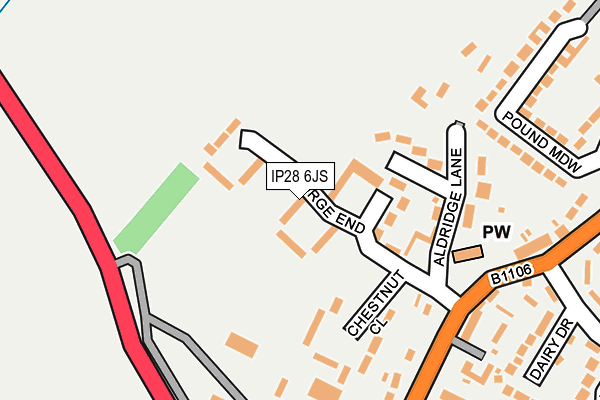 IP28 6JS map - OS OpenMap – Local (Ordnance Survey)