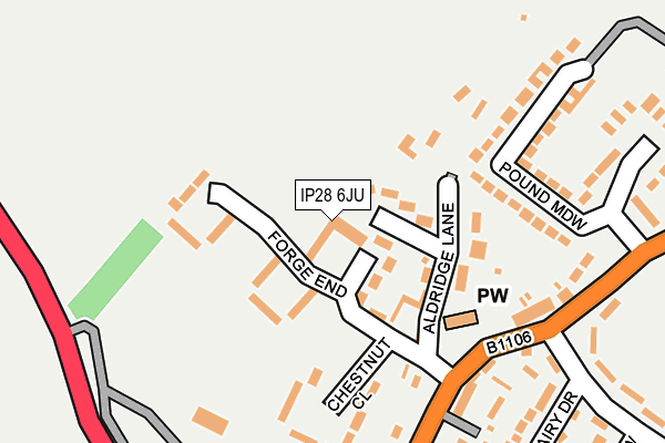 IP28 6JU map - OS OpenMap – Local (Ordnance Survey)