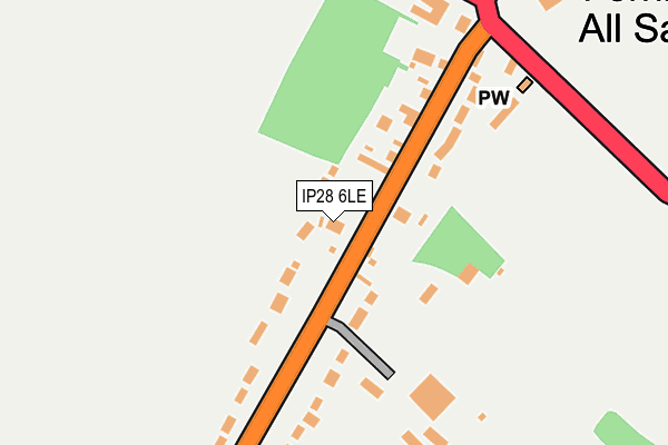 IP28 6LE map - OS OpenMap – Local (Ordnance Survey)