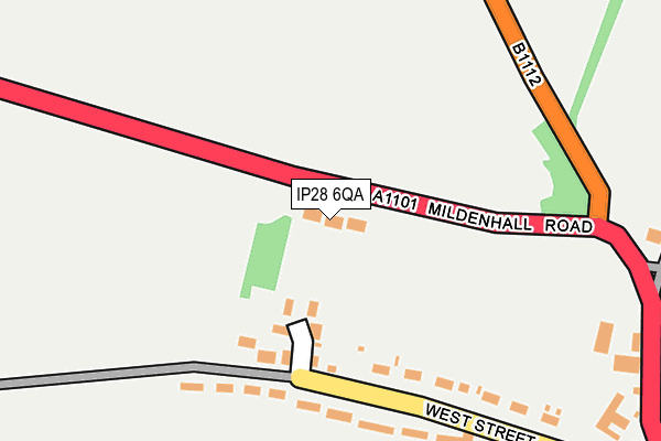 IP28 6QA map - OS OpenMap – Local (Ordnance Survey)