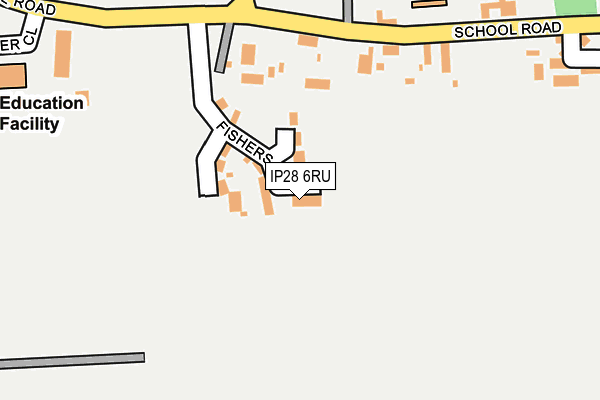 IP28 6RU map - OS OpenMap – Local (Ordnance Survey)