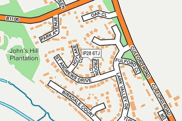 IP28 6TJ map - OS OpenMap – Local (Ordnance Survey)