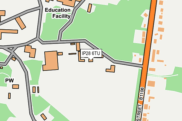 IP28 6TU map - OS OpenMap – Local (Ordnance Survey)