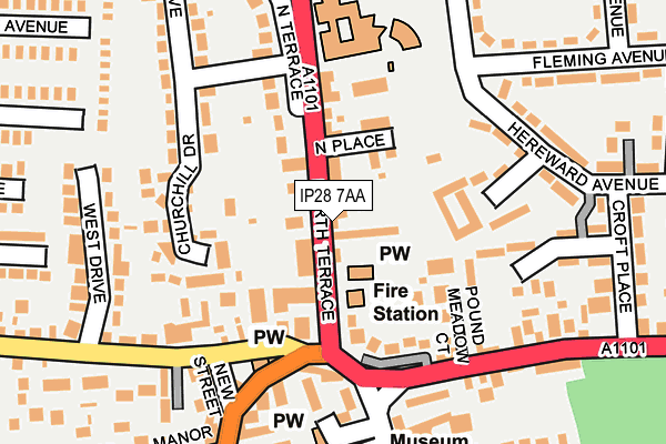 IP28 7AA map - OS OpenMap – Local (Ordnance Survey)