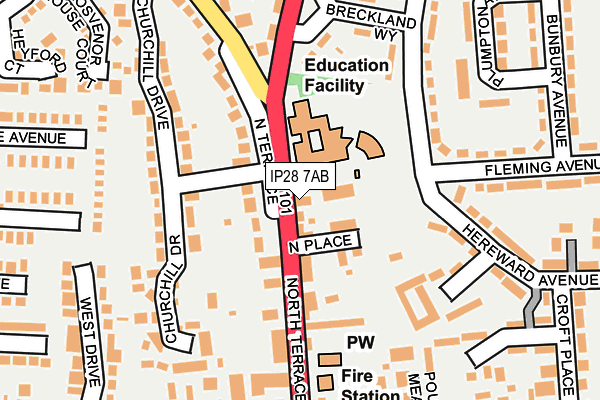 IP28 7AB map - OS OpenMap – Local (Ordnance Survey)