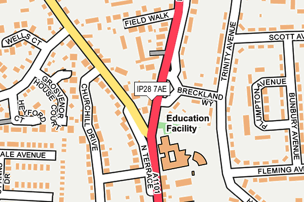 IP28 7AE map - OS OpenMap – Local (Ordnance Survey)