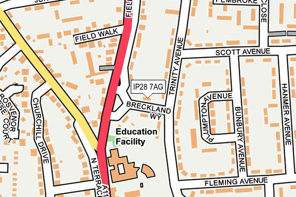 IP28 7AG map - OS OpenMap – Local (Ordnance Survey)