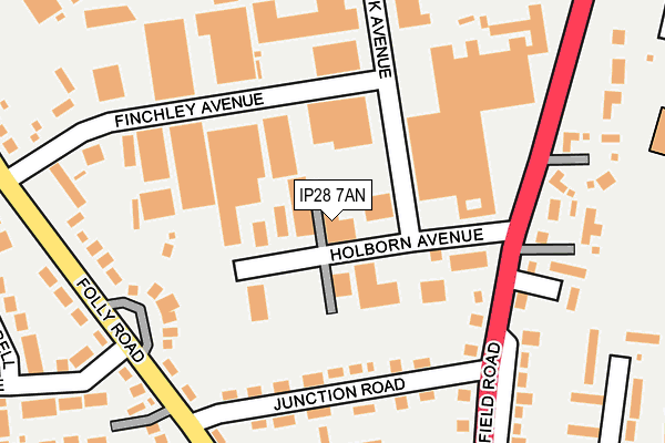 IP28 7AN map - OS OpenMap – Local (Ordnance Survey)